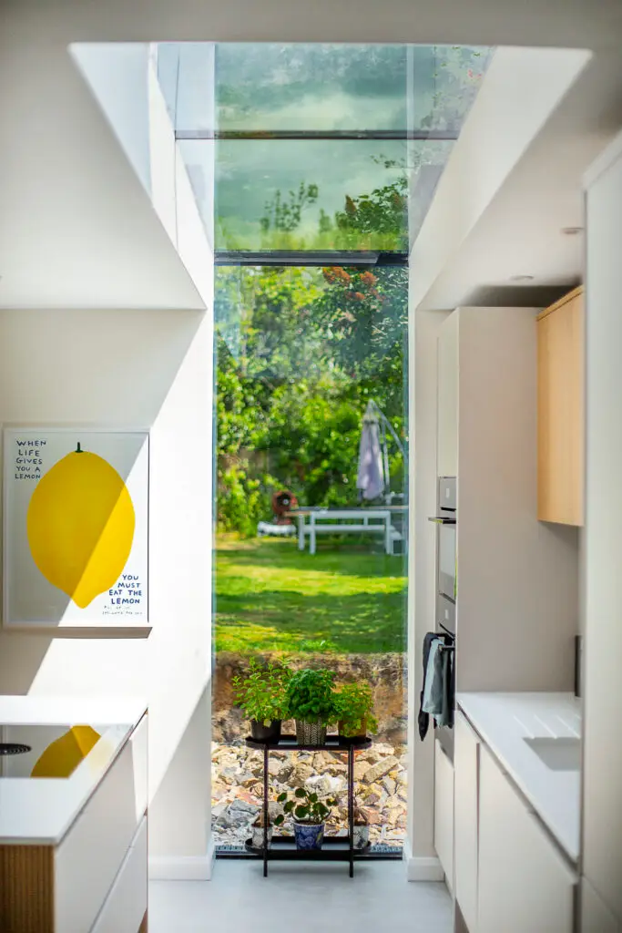 A glass roof extension on a London kitchen extension